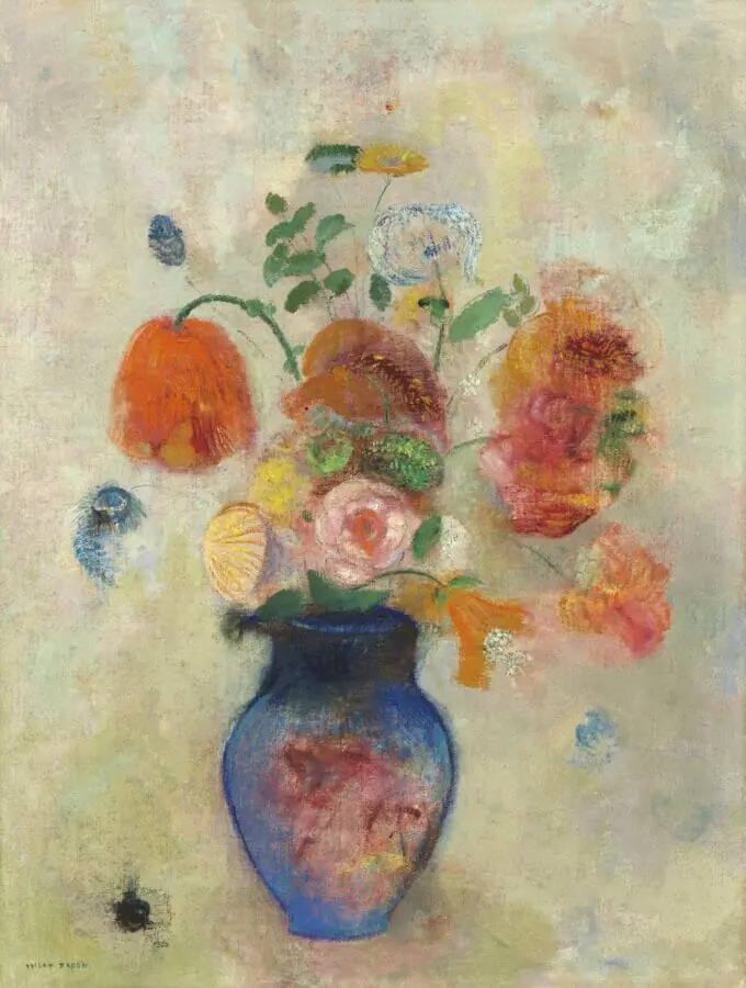 flower vase with red flowers