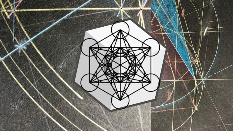 metatron cube on cube and geometric drawings