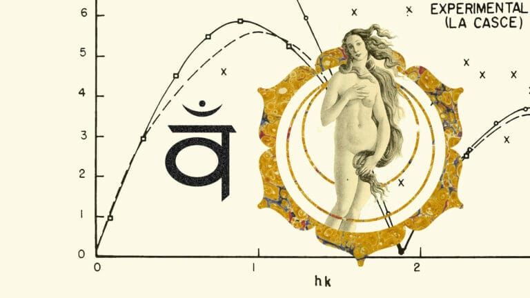sacral chakra symbol woman venus and math collage art